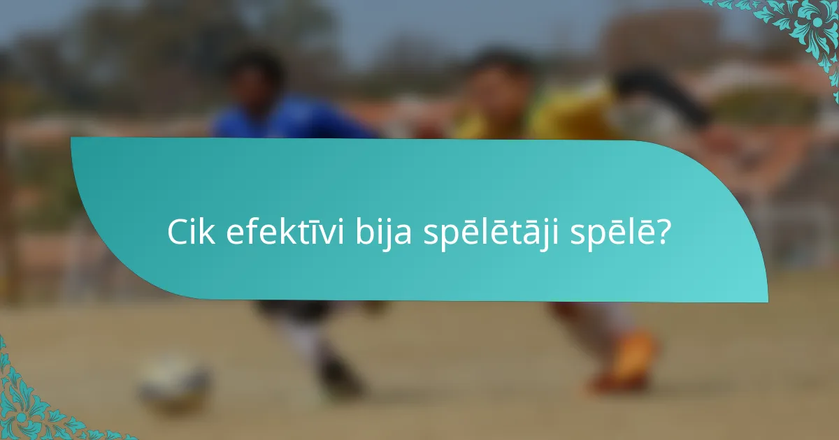 Cik efektīvi bija spēlētāji spēlē?