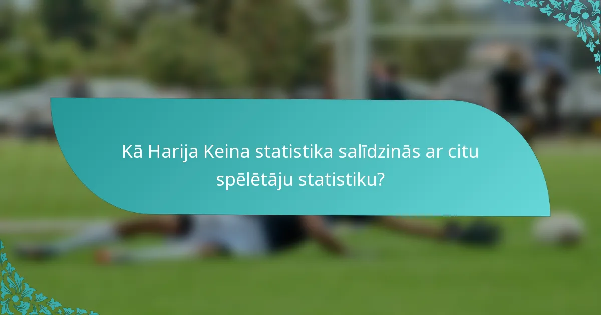 Kā Harija Keina statistika salīdzinās ar citu spēlētāju statistiku?