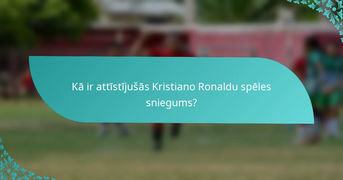 Kā ir attīstījušās Kristiano Ronaldu spēles sniegums?
