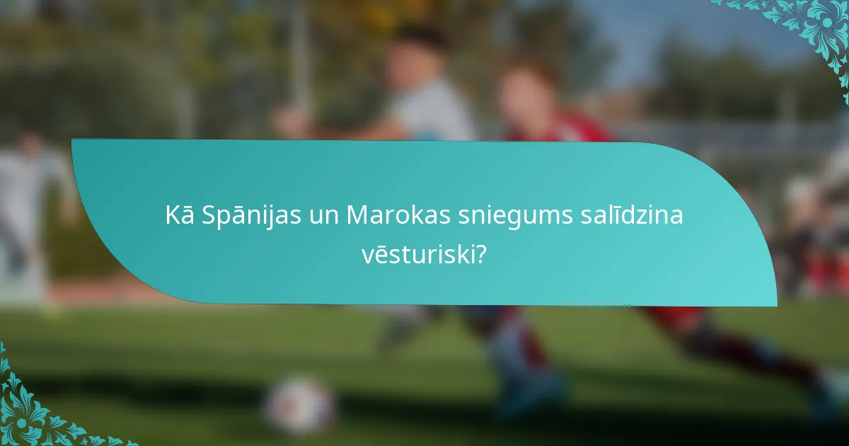 Kā Spānijas un Marokas sniegums salīdzina vēsturiski?